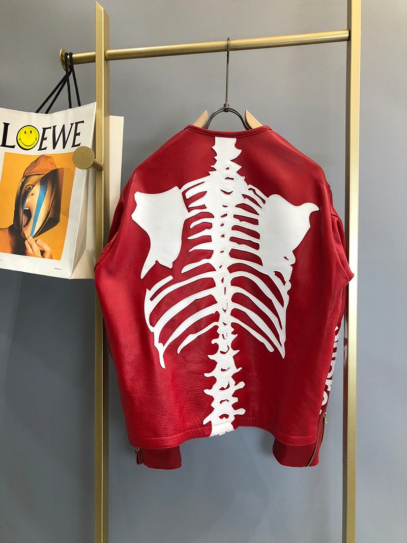 21AW新作シュプリーム 偽物 革のジャケット  Vanson Leather Bones Jacket She85383